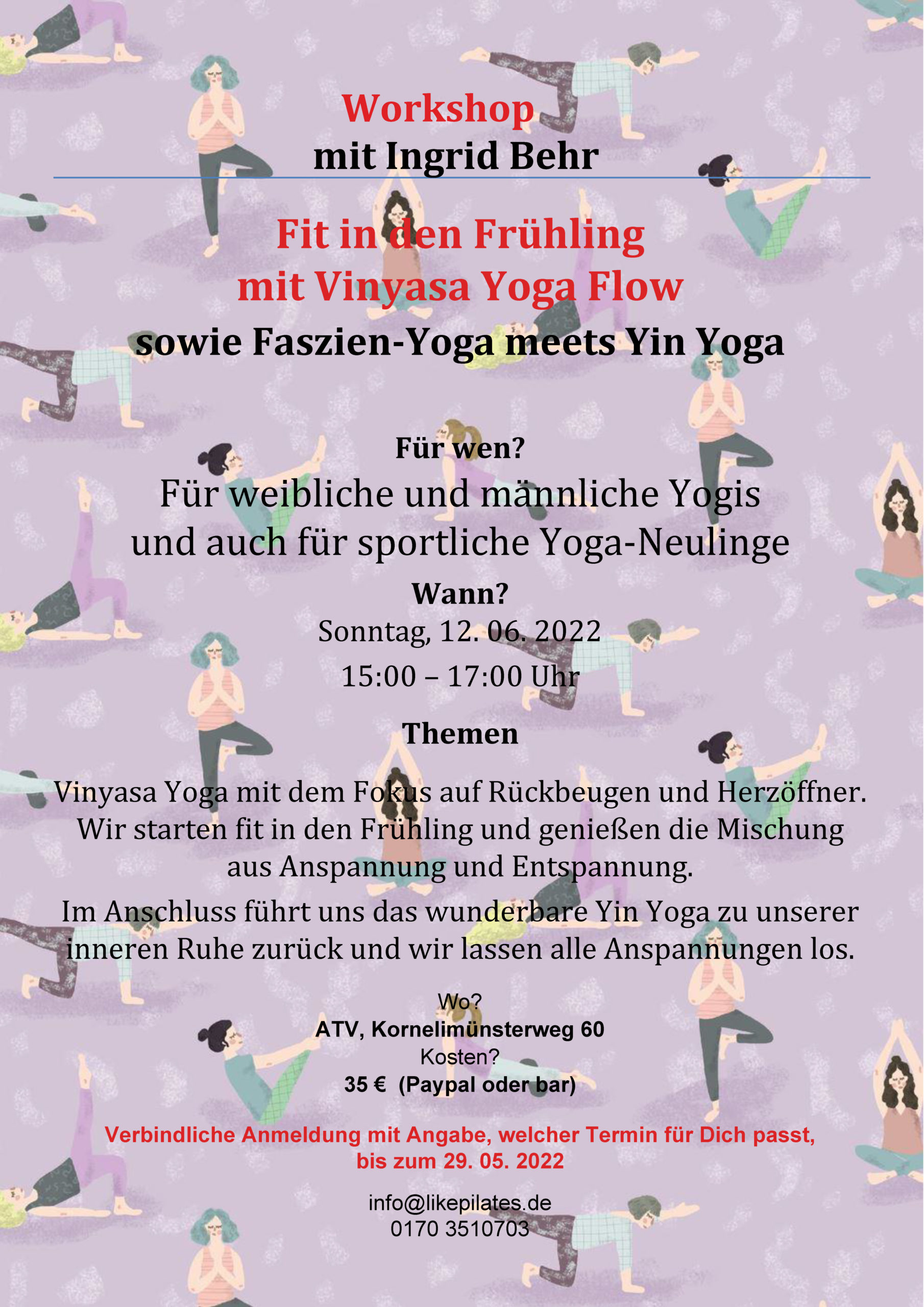 Plakat zum Vinyasa Yoga Workshop